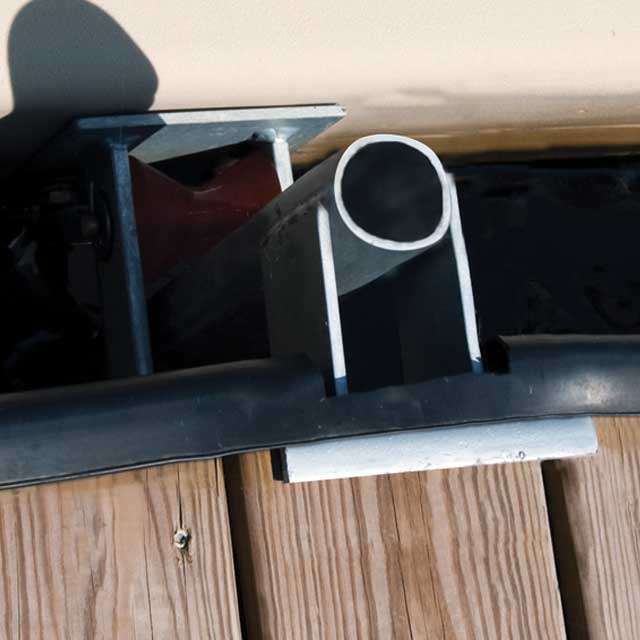 Attach to floating docks with the floating dock bracket